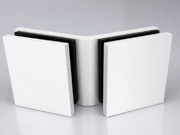 Fixed Bracket - Square 135 Degree Glass to Glass - Matt White